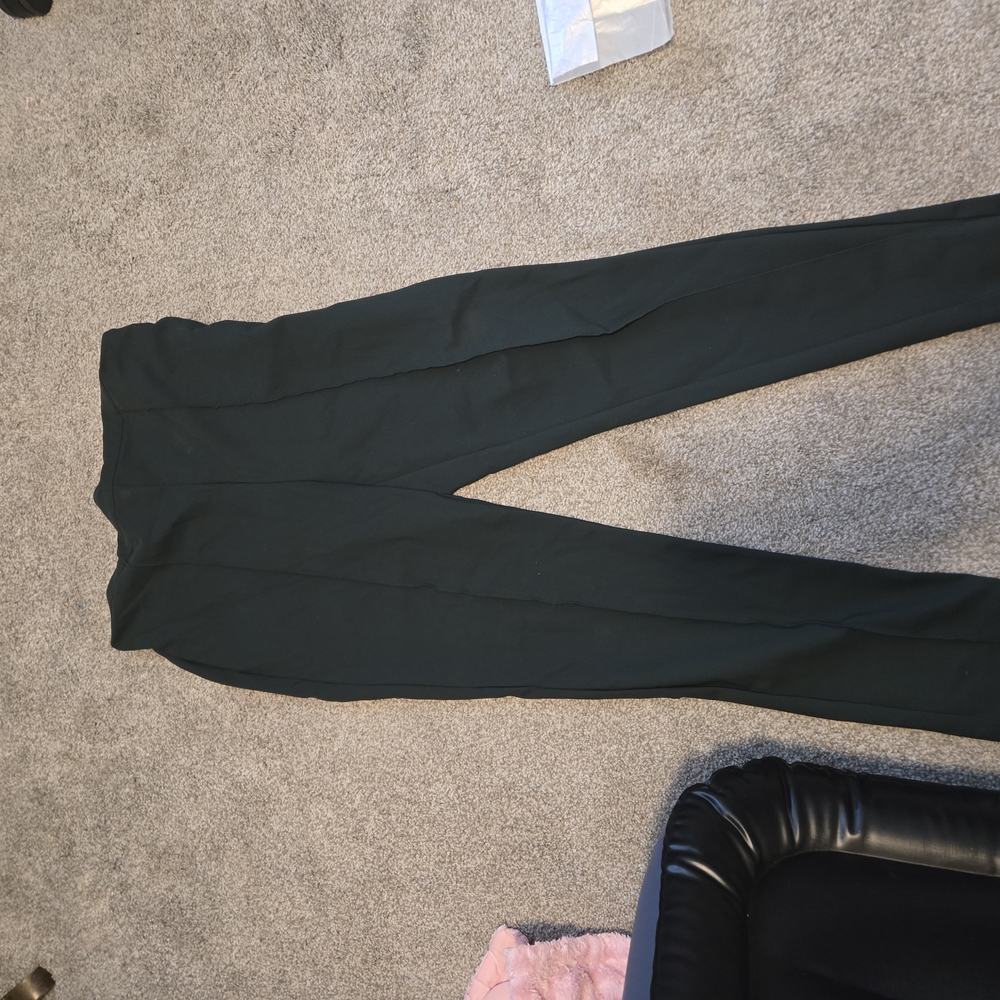 Rachel Zoe Forest Green High-waisted Stretchy Crease Trousers Comfy Classic 12